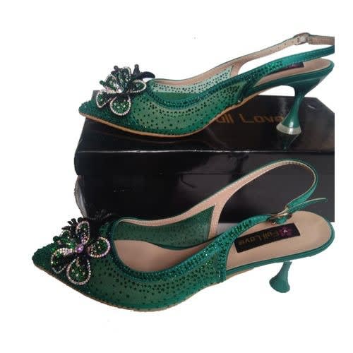 Wedding Bridal Heel Sandals - Green