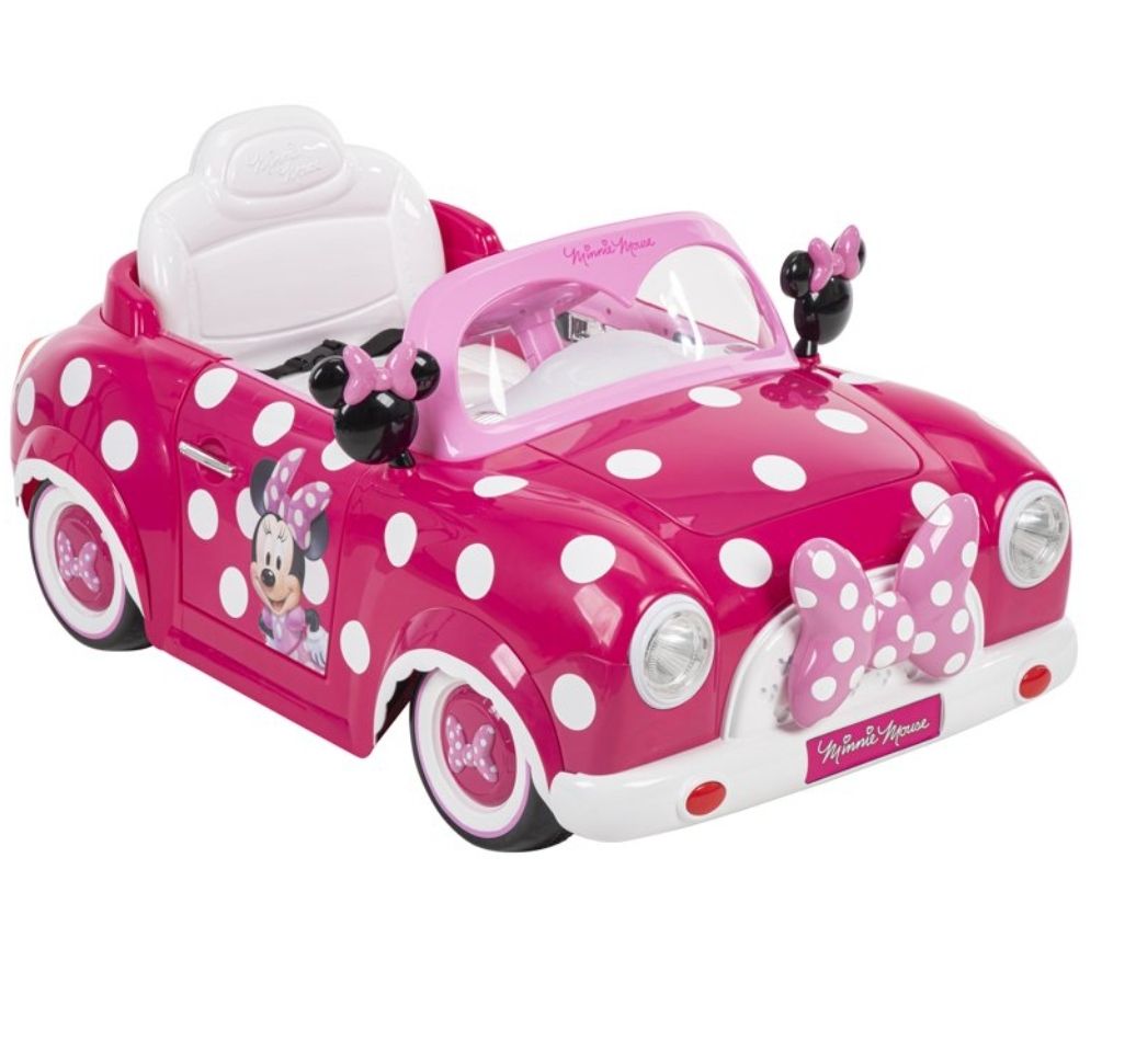 Disney Minnie Mouse Convertible Car 6-Volt Electric Ride-On By Huffy