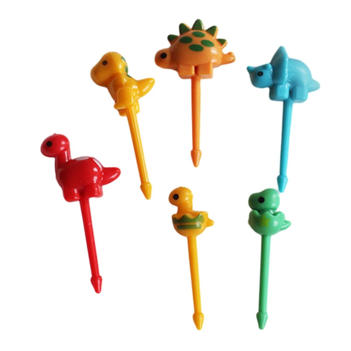 Cartoon Design Fruit Fork 6-piece Mini Dinosaur Fruit Forks for Fruits