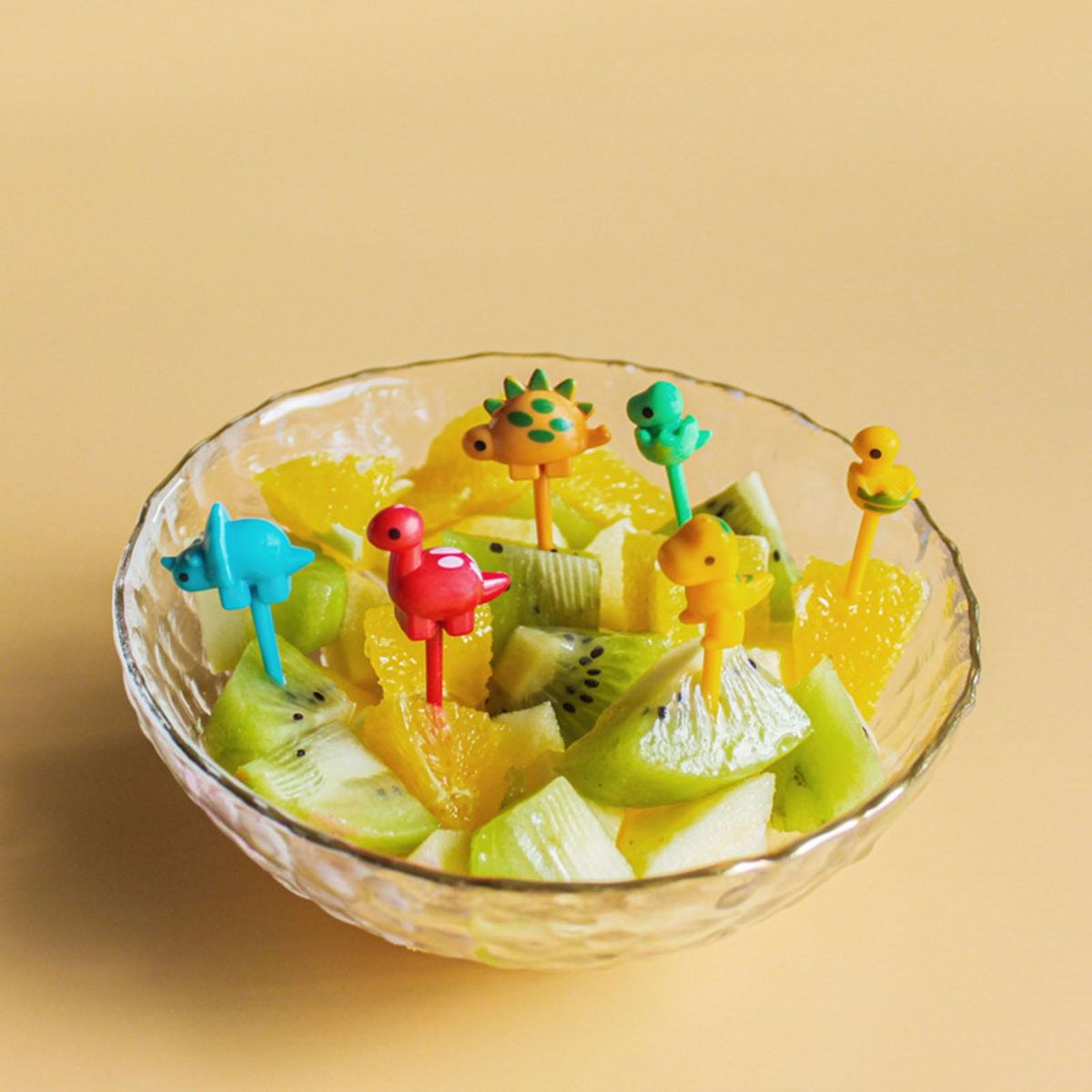Cartoon Design Fruit Fork 6-piece Mini Dinosaur Fruit Forks for Fruits