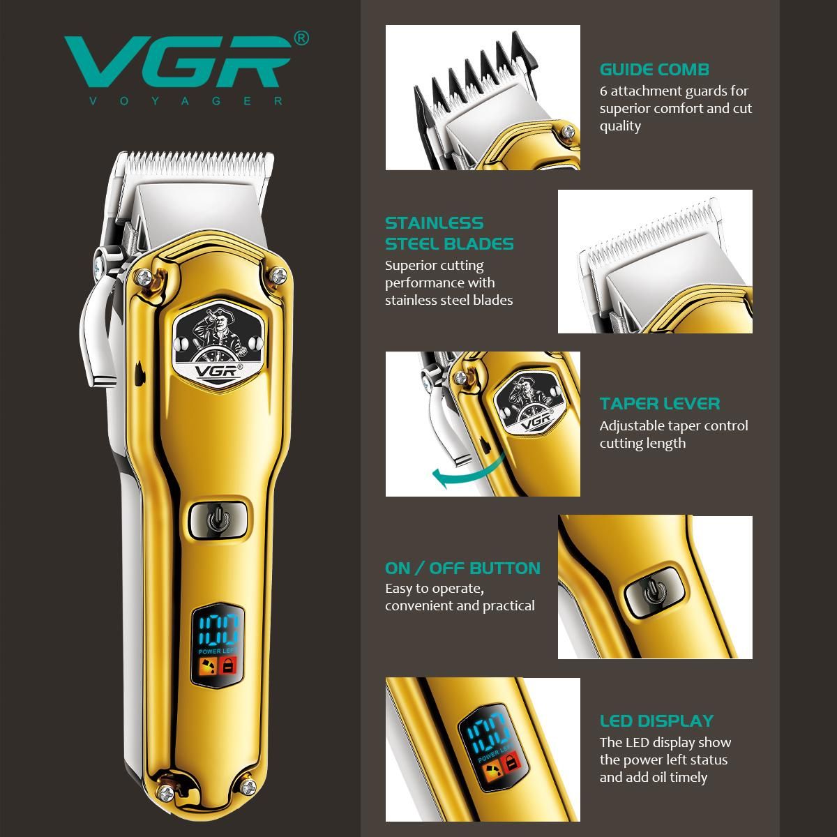 Hair Trimmer Waterproof Hair Cutting Machine Hair Clipper