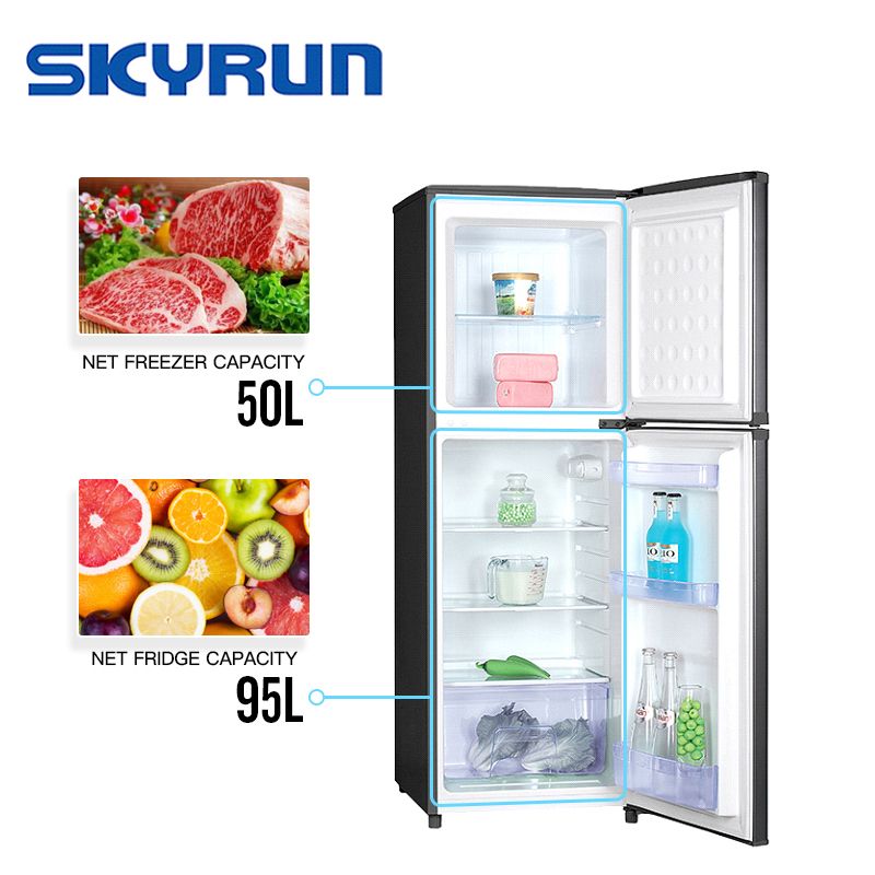 138 Litres Double Door Top Mount Fridge (BCD-145A) - Inox