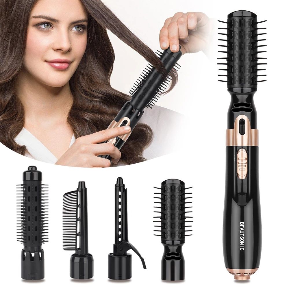 4 In 1 Multifunction Hot Air Brush Negative Ion Electric