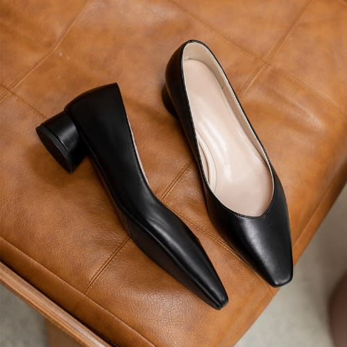 Block Mid Heel Cooperate Cover - Black