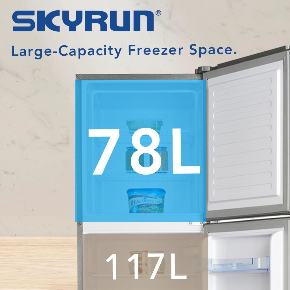 195 Litres Double Door Top Mount Fridge (BCD-195HS) - Inox