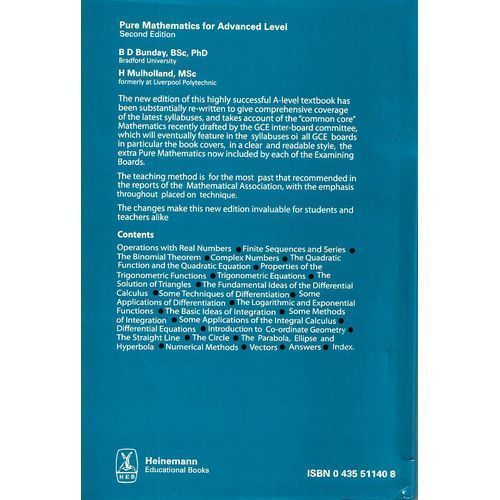 Pure Mathematics For Advanced Level+ Free Pen