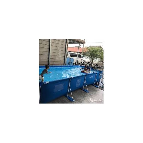 Metal Frame Rectangle  Swimming Pool Set With Ladder- 4.5m X 2.2m X 84cm-BLUE
