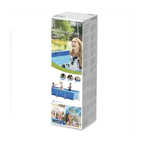 Metal Frame Rectangle  Swimming Pool Set With Ladder- 4.5m X 2.2m X 84cm-BLUE