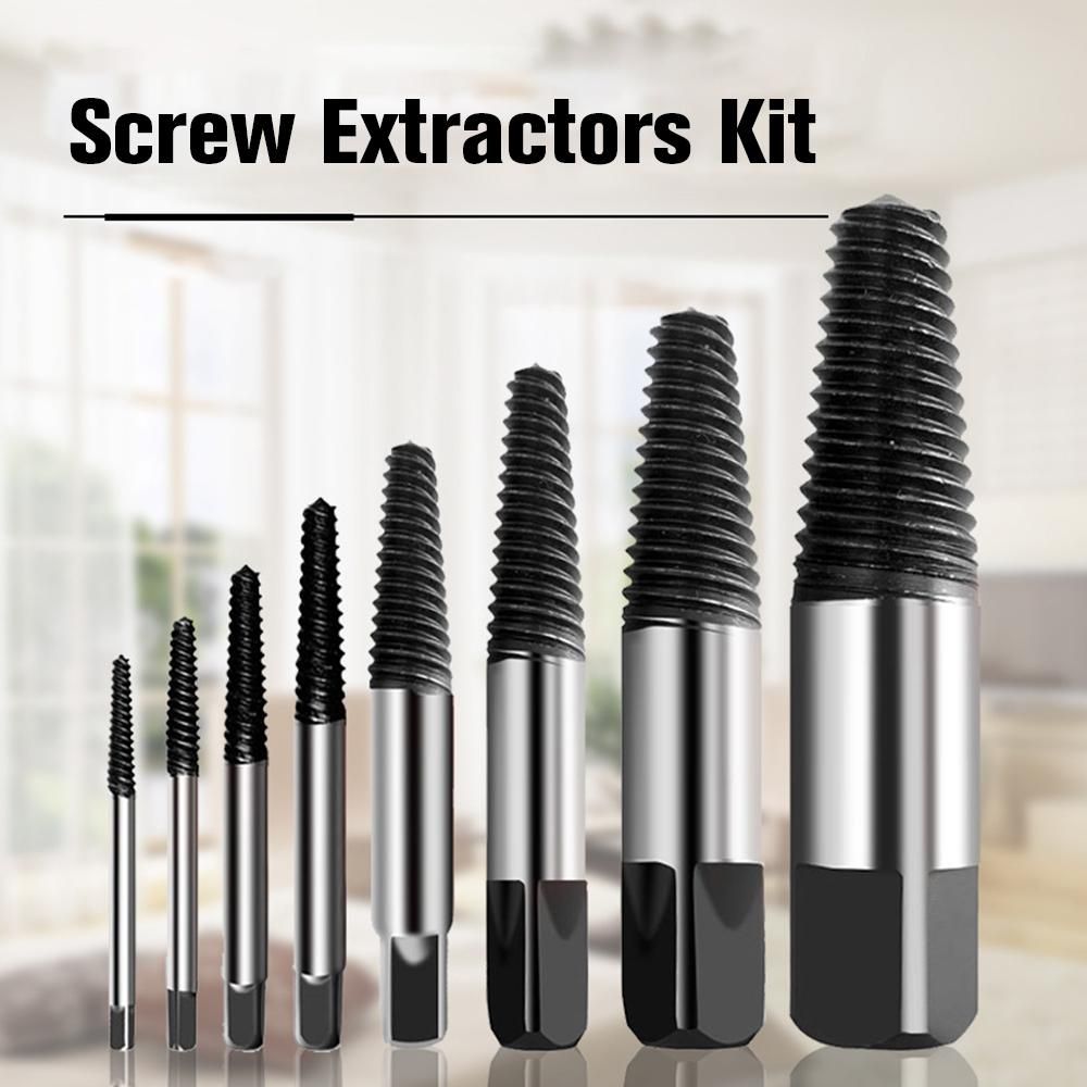 8pcs/set Screw Extractors Alloy Steel Tap Triangle Valve Water Pipe Broken Screw Extractor Kit Damaged Screws Remover