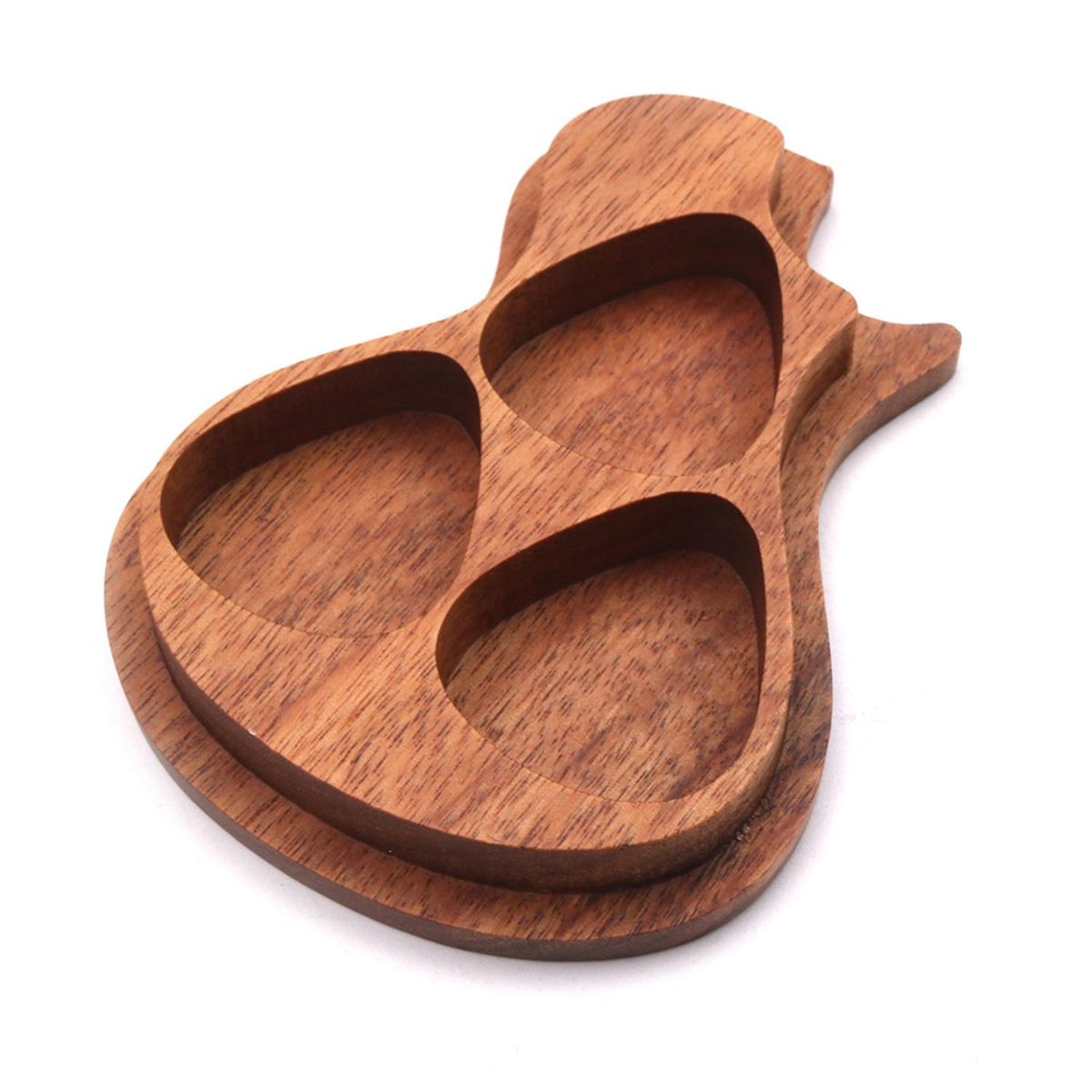 Delicate Wooden Guitar Pick Set Plectrum Storage Holder Case Box with 3pcs Guitar Picks Wood Guitar Accessories