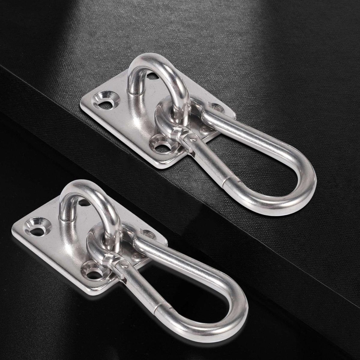 2 Sets Of Suspended Ceiling Wall Mount U-Shaped Hooks Stainless Steel Heavy Duty Multi-Function Hammock Hammock Hook Metal Base Plate with Hook