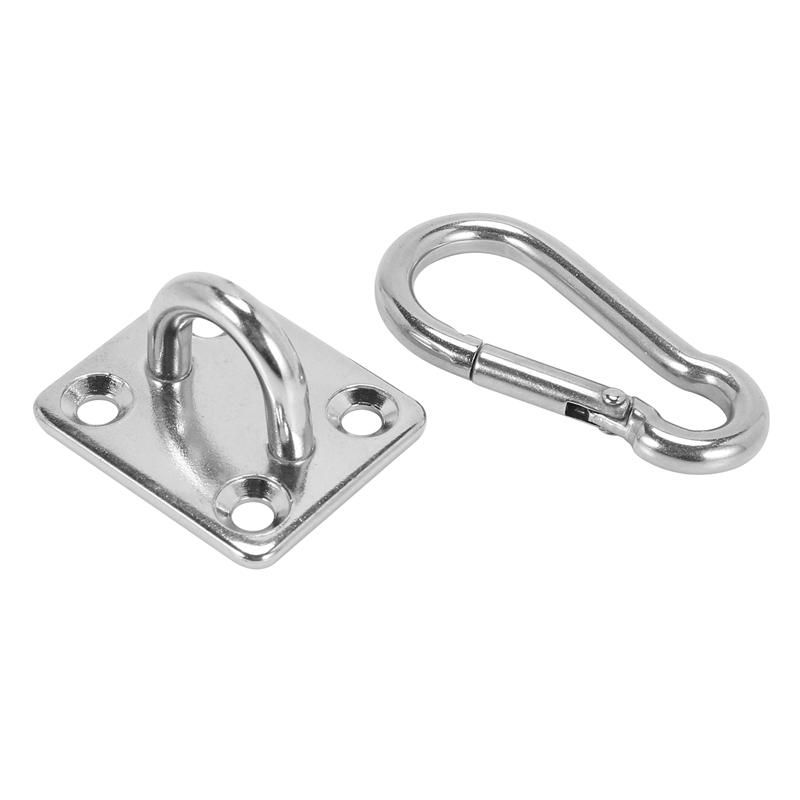 2 Sets Of Suspended Ceiling Wall Mount U-Shaped Hooks Stainless Steel Heavy Duty Multi-Function Hammock Hammock Hook Metal Base Plate with Hook