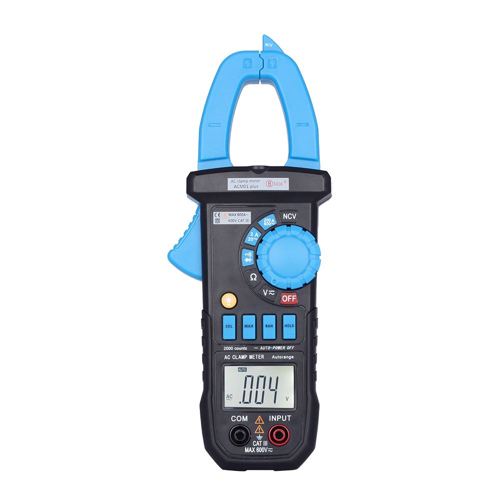 Digital Clamp Multimeter Lighting Function Durable NCV Automatic 600A 600V With Test Probe
