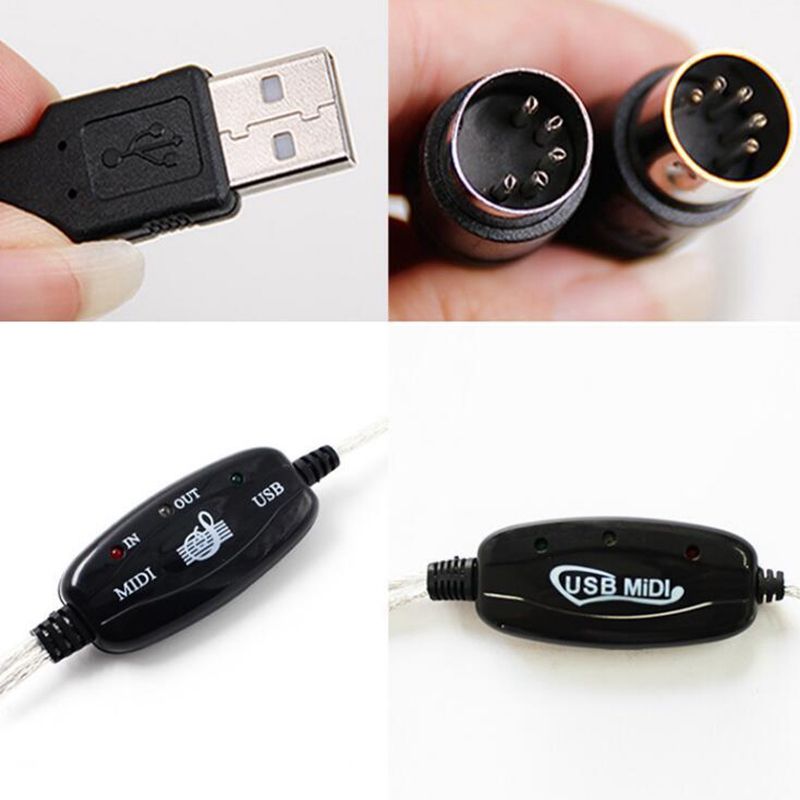 USB To MIDI 5Pin Cable Converter For Piano Electronic