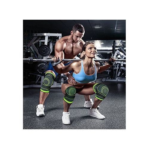 Red Knee Protective Padding Sports Pressure Strap Fitness