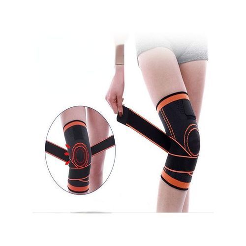 Red Knee Protective Padding Sports Pressure Strap Fitness