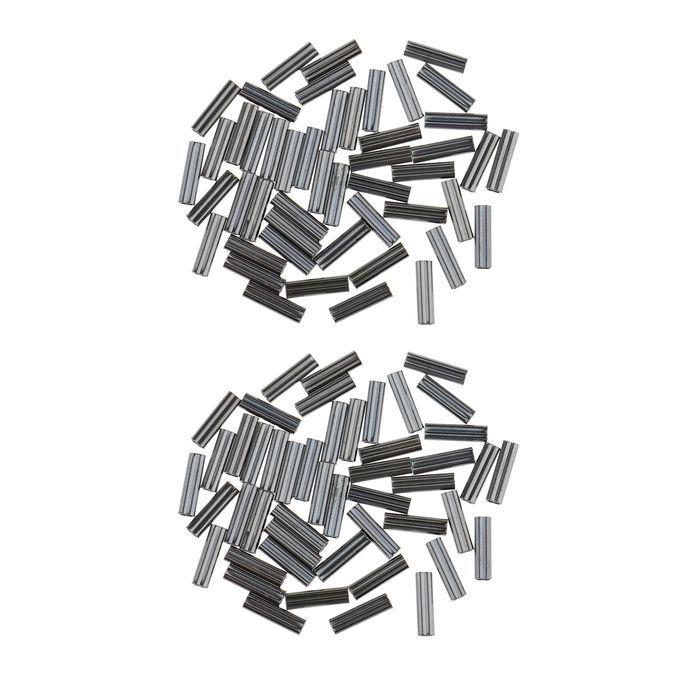 100Pcs Copper Double Barrel Crimping Sleeves 08mm Bore Tube Connector