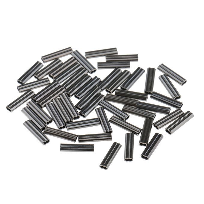 100Pcs Copper Double Barrel Crimping Sleeves 08mm Bore Tube Connector