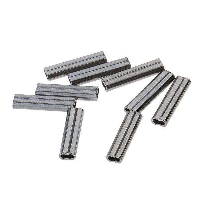 100Pcs Copper Double Barrel Crimping Sleeves 08mm Bore Tube Connector
