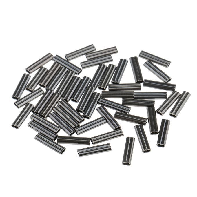100Pcs Copper Double Barrel Crimping Sleeves 08mm Bore Tube Connector