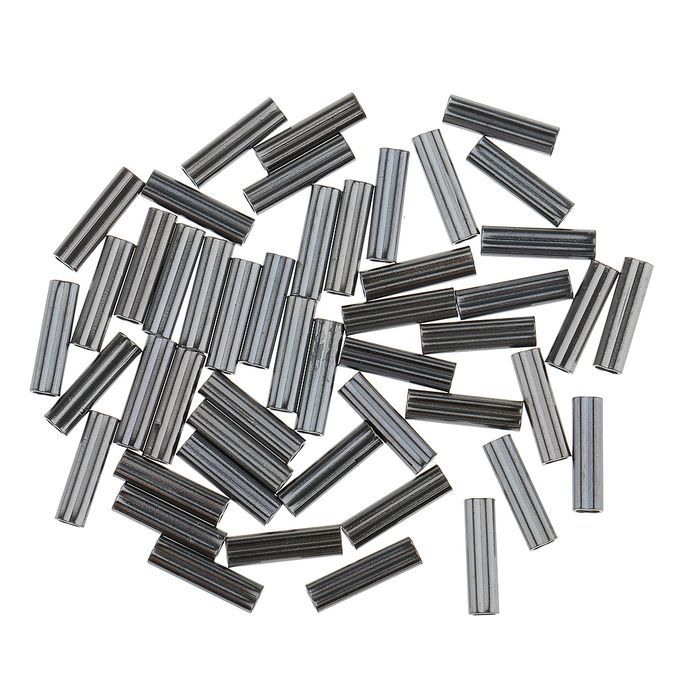 100Pcs Copper Double Barrel Crimping Sleeves 08mm Bore Tube Connector