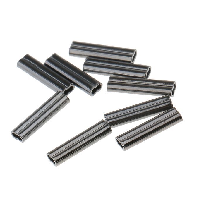 100Pcs Copper Double Barrel Crimping Sleeves 08mm Bore Tube Connector