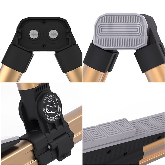 Double Guitar Stand A-frame Folding Adjustable Holder