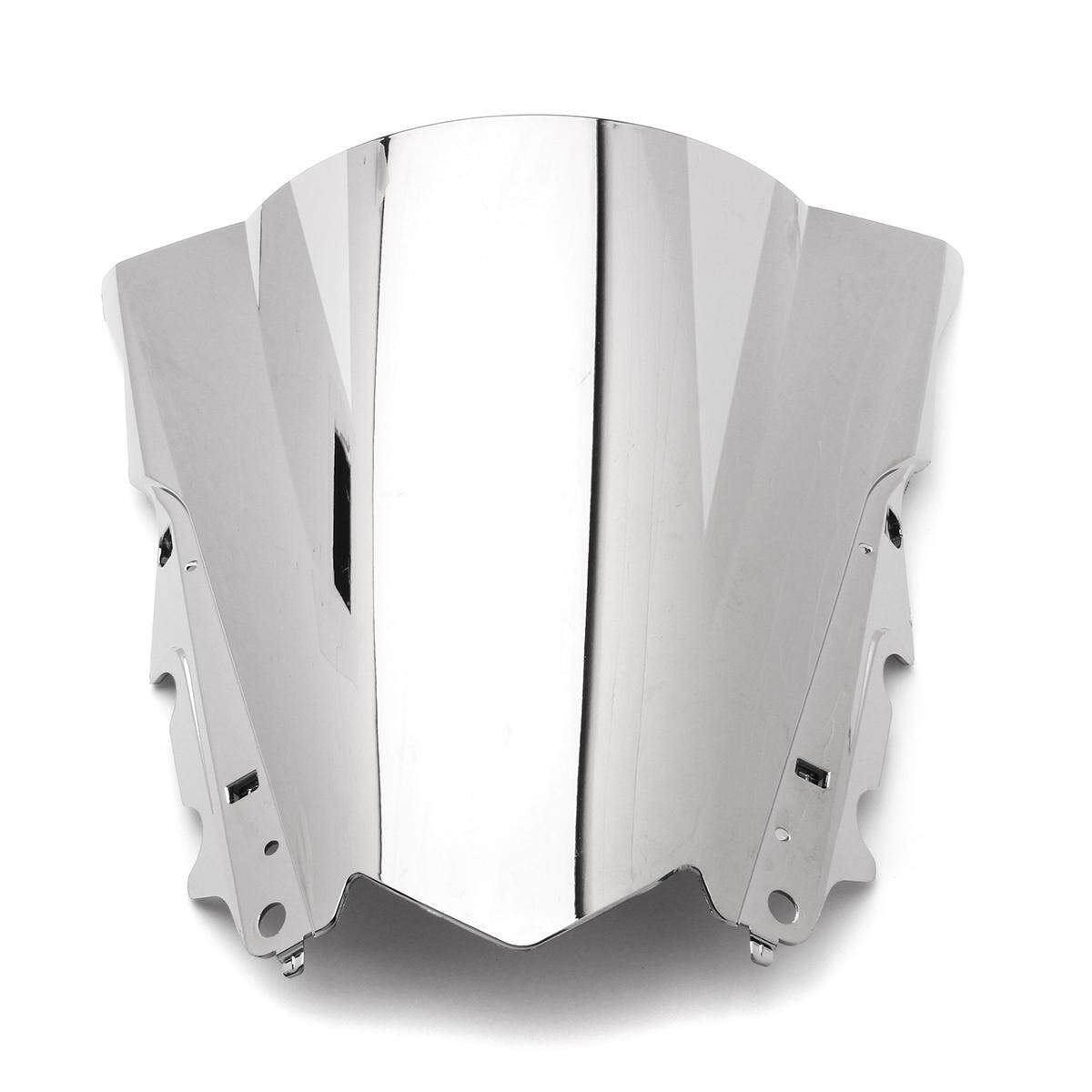 ABS Windshield WindScreen Double Bubble For Yamaha YZF-R25 2014-2016 R3 2015-16 Electroplated Silver