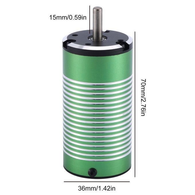 X-TEAM Druable 3670 Brushless Motor For 1/8 Buggy Monster 6 -800mm Boat-green-1850KV