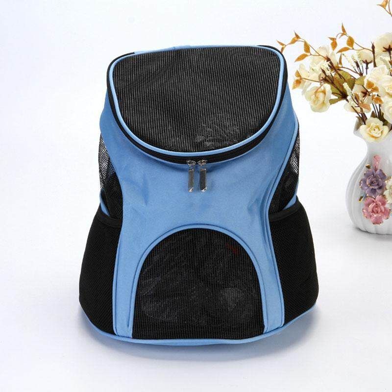 Oxford Folding Fabric Pet Backpack Suitable For Pets Less Than 7kg Free Pill   1 Garbage Bag {blue}