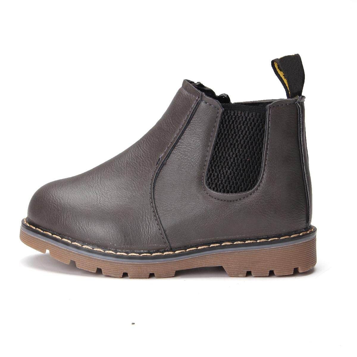 Winter Children Kids Martin Boots Snow Baby Shoes Toddler Boys Girls Boots Gray Grey 26