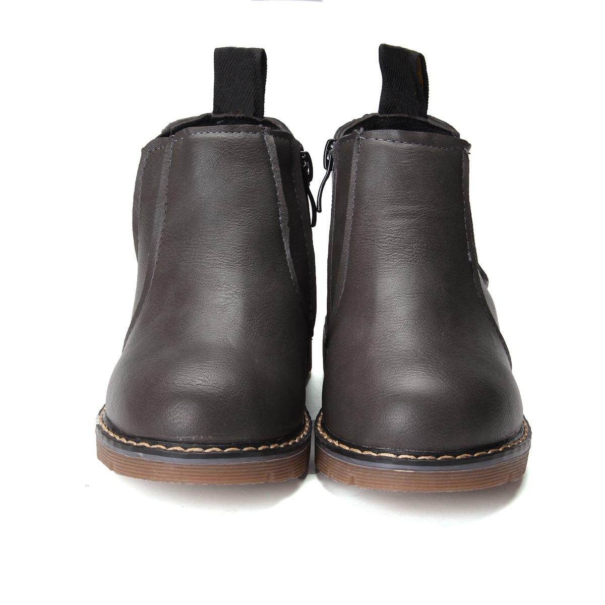 Winter Children Kids Martin Boots Snow Baby Shoes Toddler Boys Girls Boots Gray Grey 26