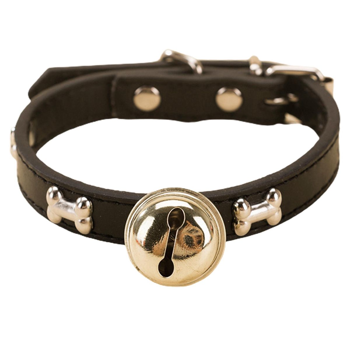 Pet Collar Paw Patterns Pet Dog Cat Bell Collar Necklace Black