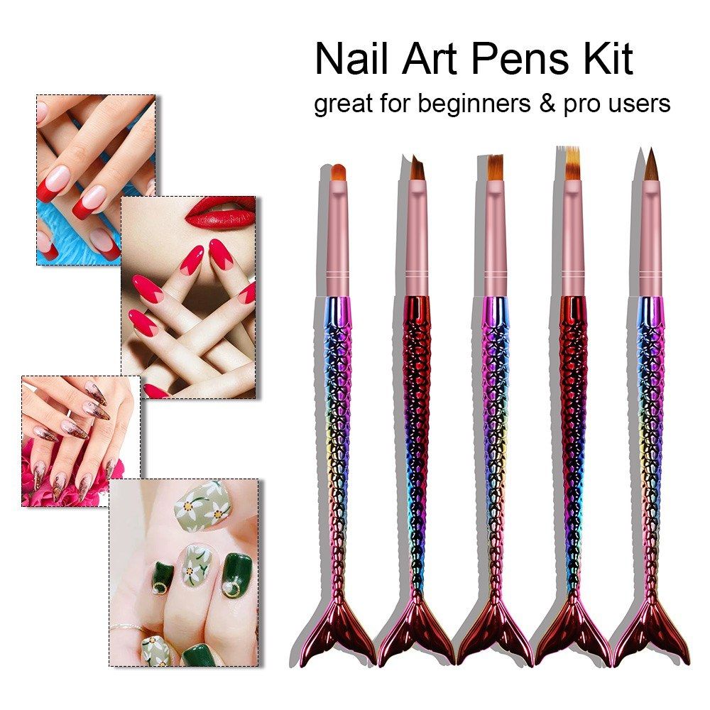Nail Art Pens Kit Set Of 5PCS Nail Brushes Painting Acrylic Carving Nail Tools
