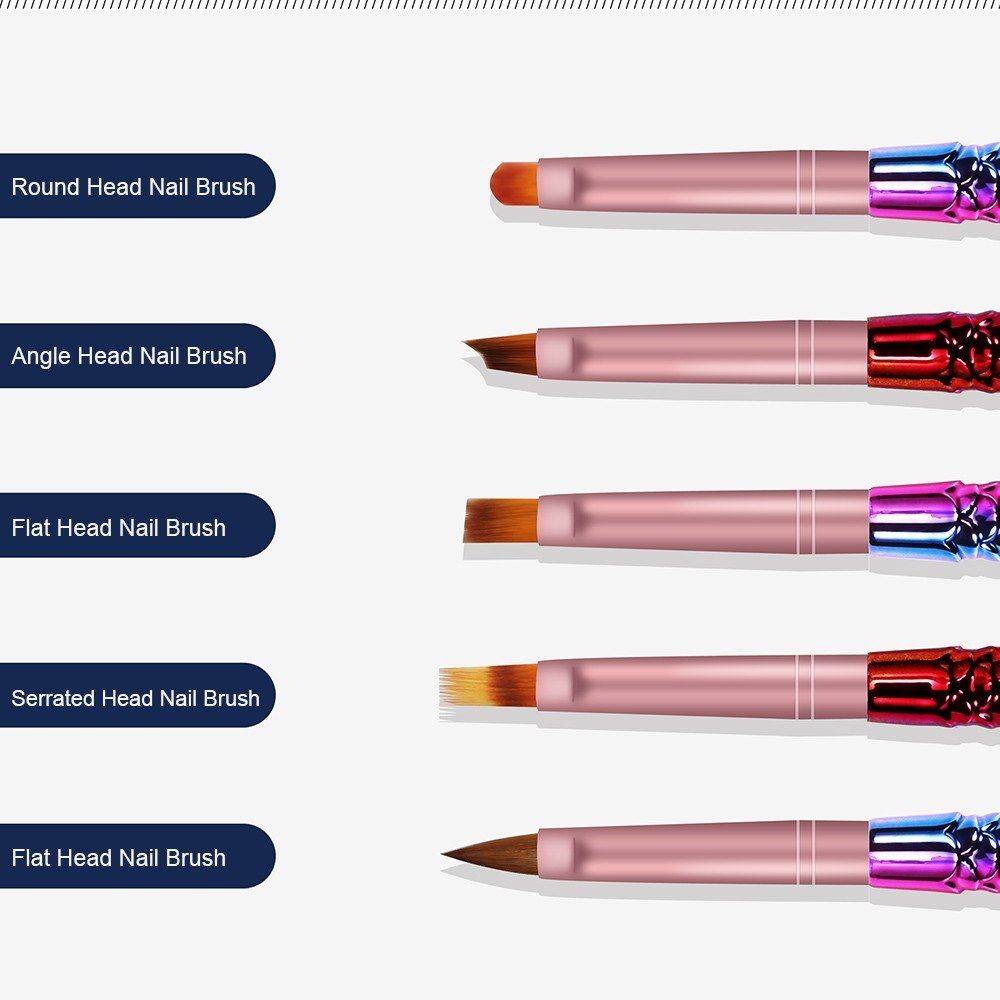 Nail Art Pens Kit Set Of 5PCS Nail Brushes Painting Acrylic Carving Nail Tools