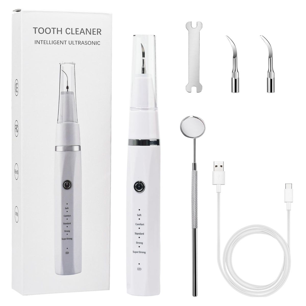 Electric Tooth Cleaner Ultrasonic Tooth Cleaner Household Tooth Stone Remover Tooth Whitening Instrument Set Type-c Charging