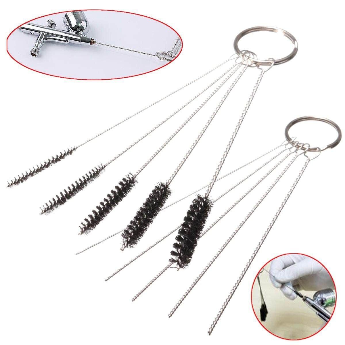 2 Set 5 Sizes Cleaning Brush Kit For Iwata Badger Master Airbrush Spray