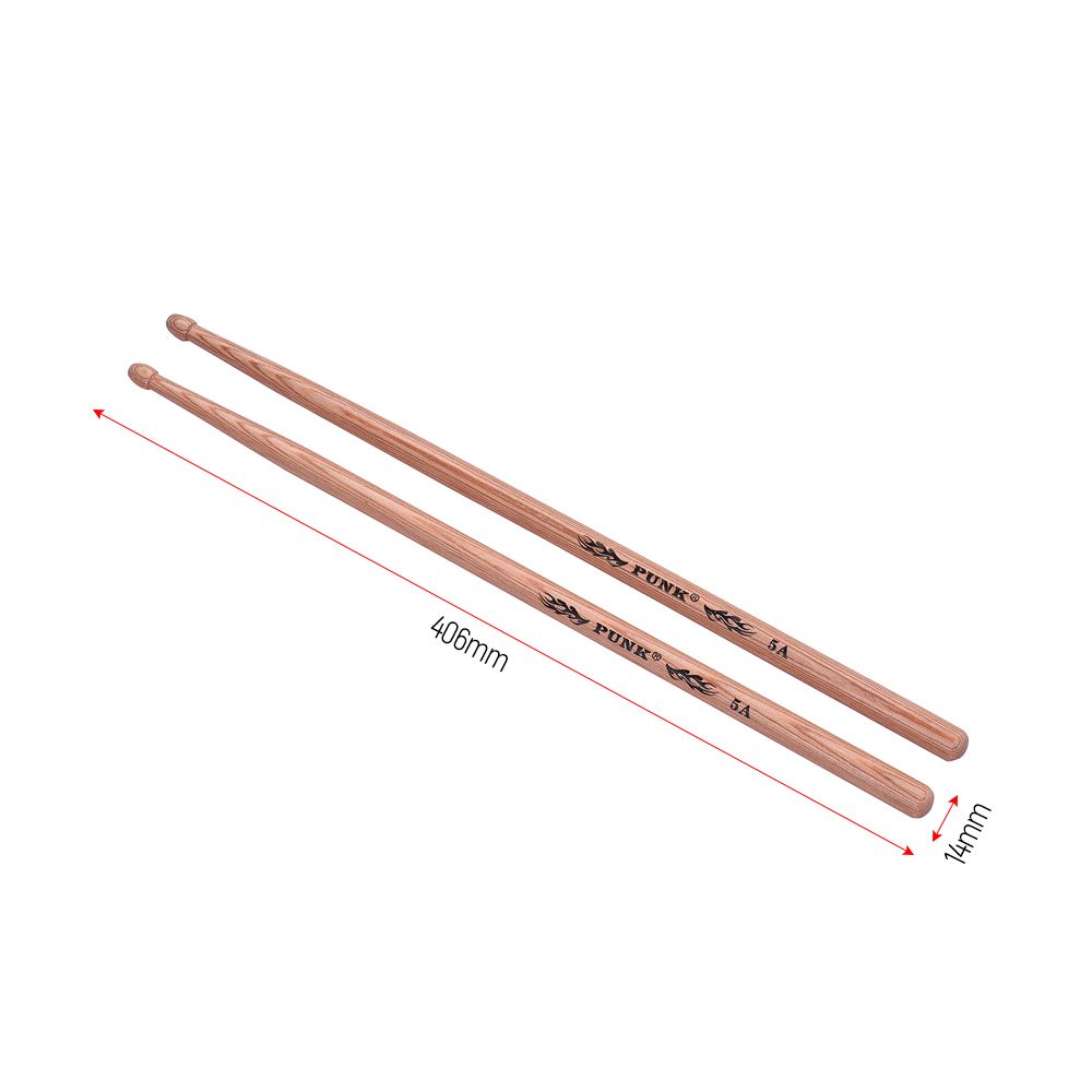 One Pair Of 5A Wooden Drumsticks Drum Sticks Hickory Wood