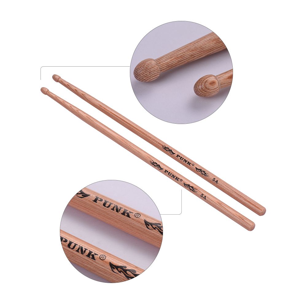One Pair Of 5A Wooden Drumsticks Drum Sticks Hickory Wood