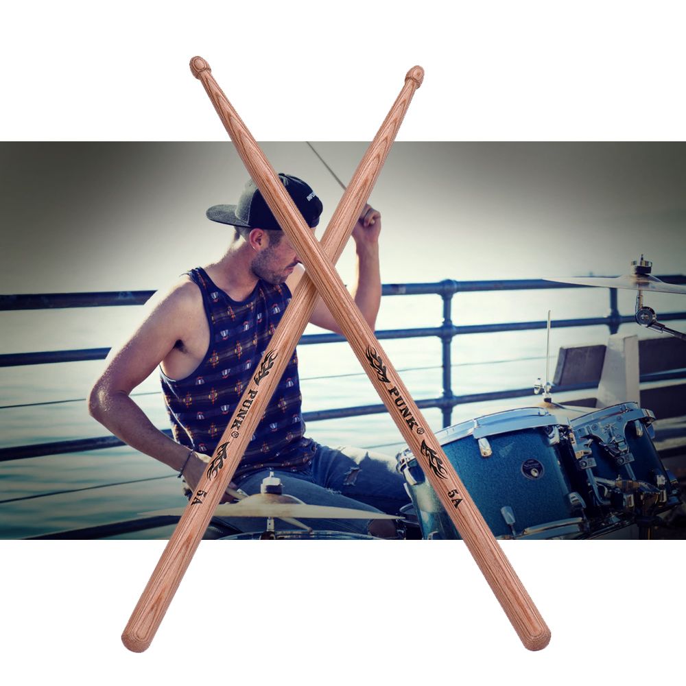 One Pair Of 5A Wooden Drumsticks Drum Sticks Hickory Wood