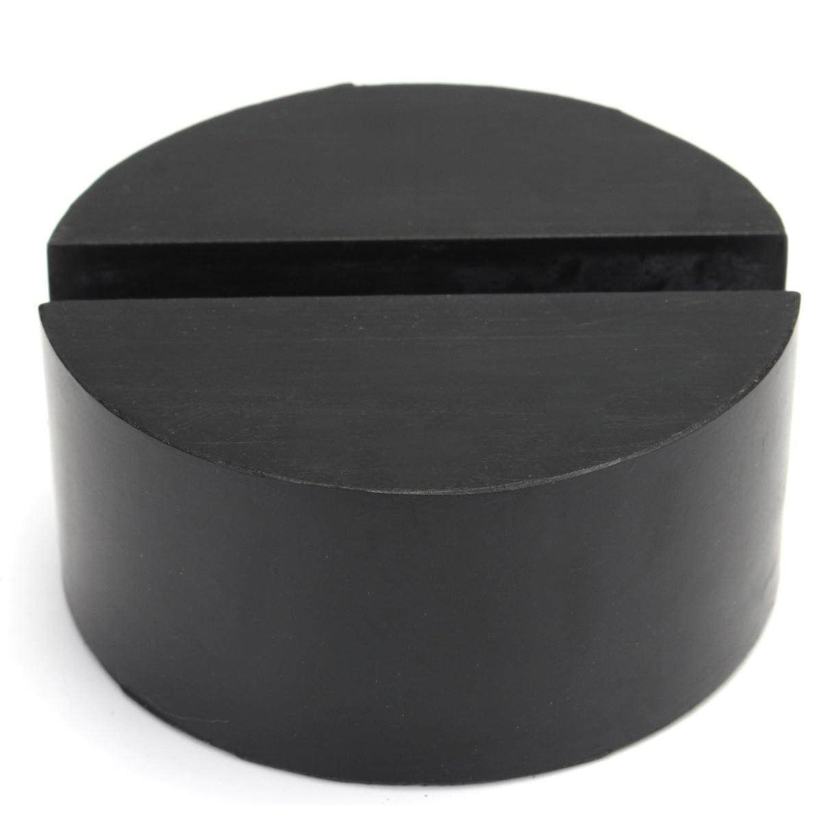 2Pcs Black DIY Car SUV Slotted Frame Rail Hydraulic Floor Jack Disk Rubber Pad