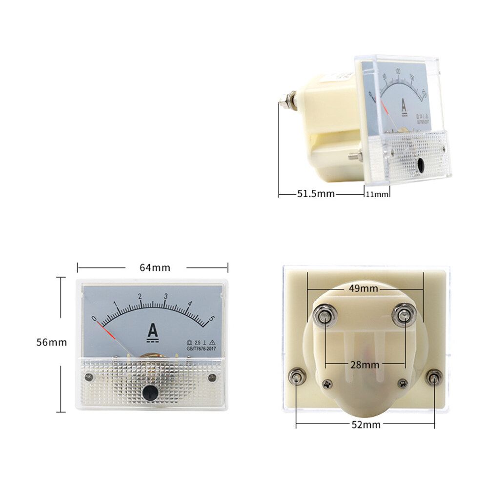 1PC 0-5A Analog Meter Panel AMP Current