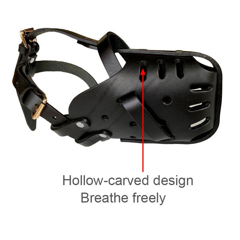 Cowhide Leather Muzzle For Dogs Muzzle Cover For German Shepherd Dobermann All Inclusive Cage Muzzle Breathable Pet Dog Supplies-