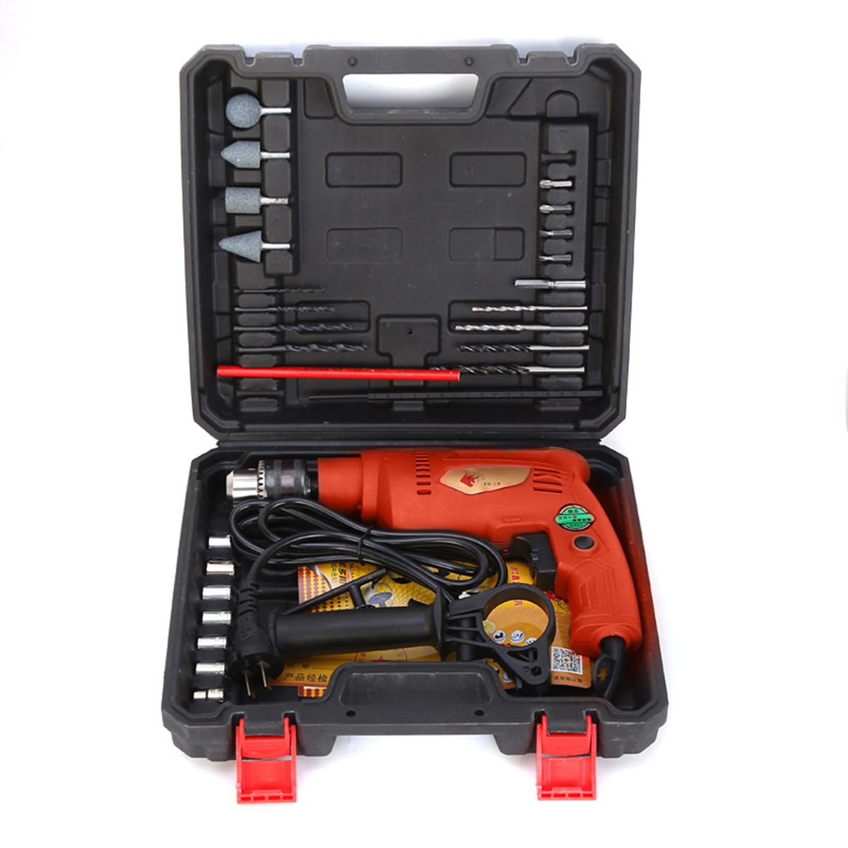 Electric Hammer Drill Kit With Plastic Box 1680W Power