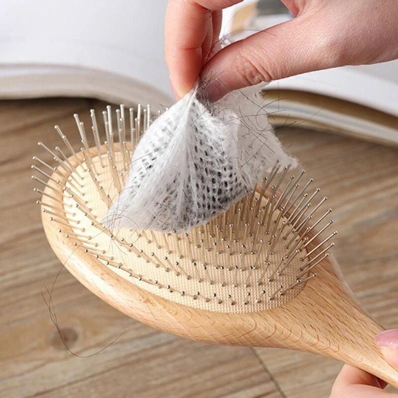 50Pcs Cleaning Net For Hair Brush Comb Airbag Pet Comb Portable Comb Paper Brush Cleaning Sheet Pad Comb Protection Net