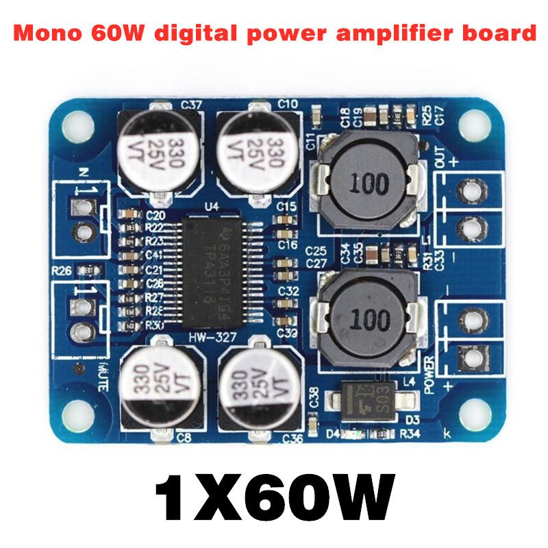 Dc 8-24V Digital Power Amplifier Board Mono 1* 60W Digital