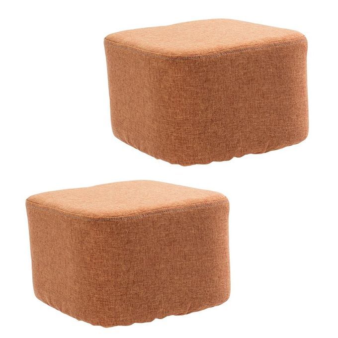 2Pcs Square Chair Seat Foot Stool Cushion Cover, Easy Care,Super