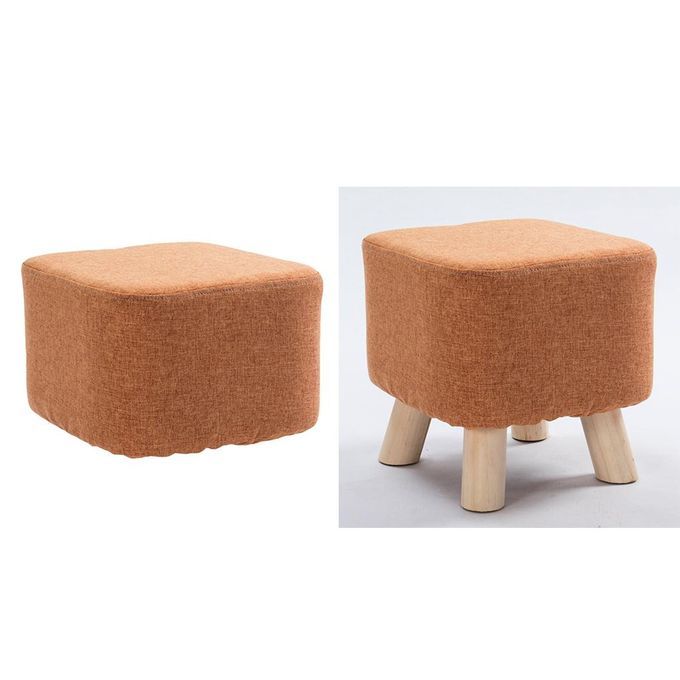 2Pcs Square Chair Seat Foot Stool Cushion Cover, Easy Care,Super