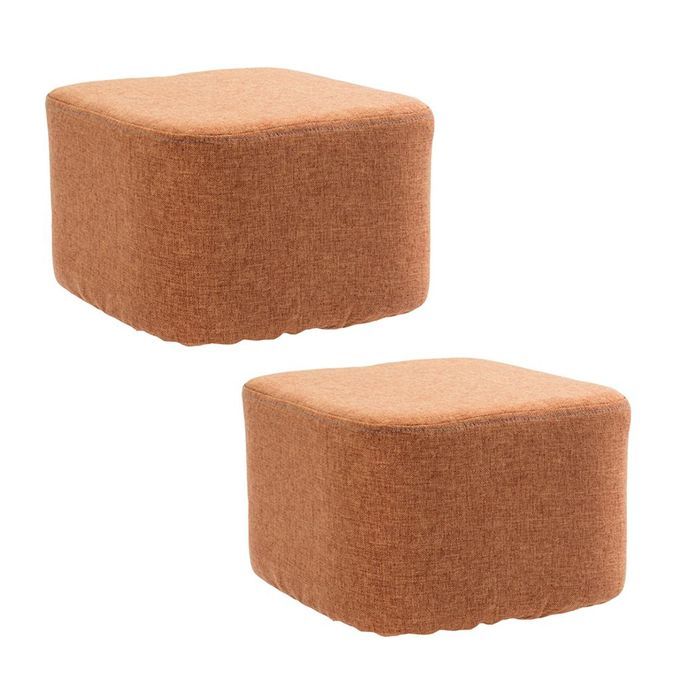 2Pcs Square Chair Seat Foot Stool Cushion Cover, Easy Care,Super
