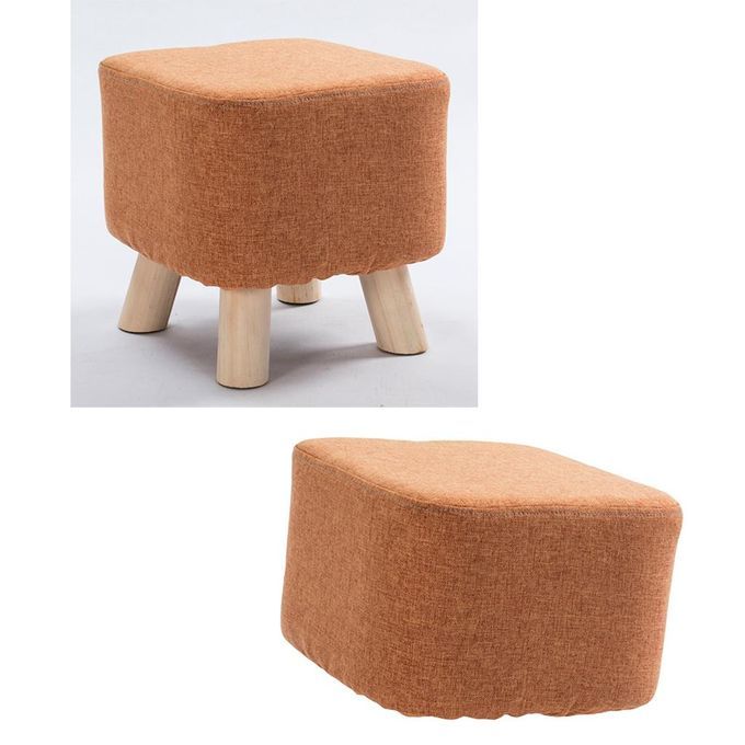 2Pcs Square Chair Seat Foot Stool Cushion Cover, Easy Care,Super